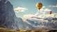 高山自由飞翔热气球图片下载