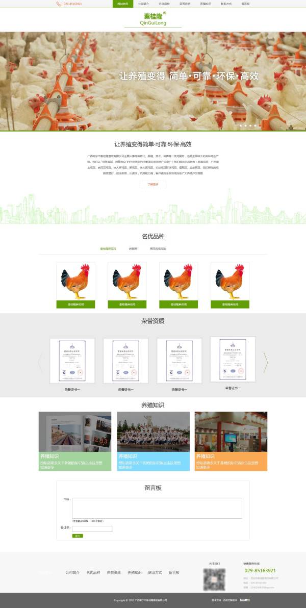 绿色扁平风格的养鸡养殖场企业设计模板