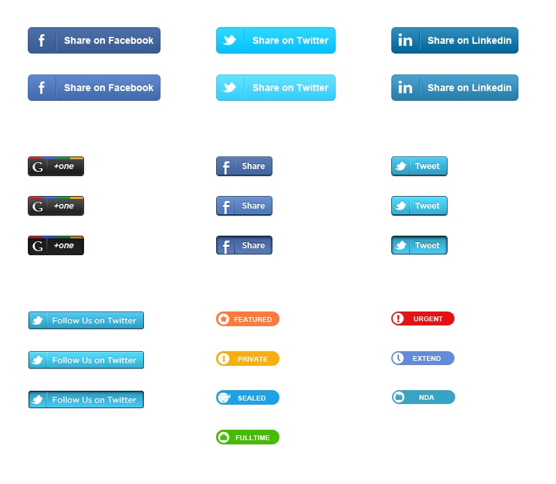 各種國外網(wǎng)站分享按鈕下載_psd按鈕素材下載