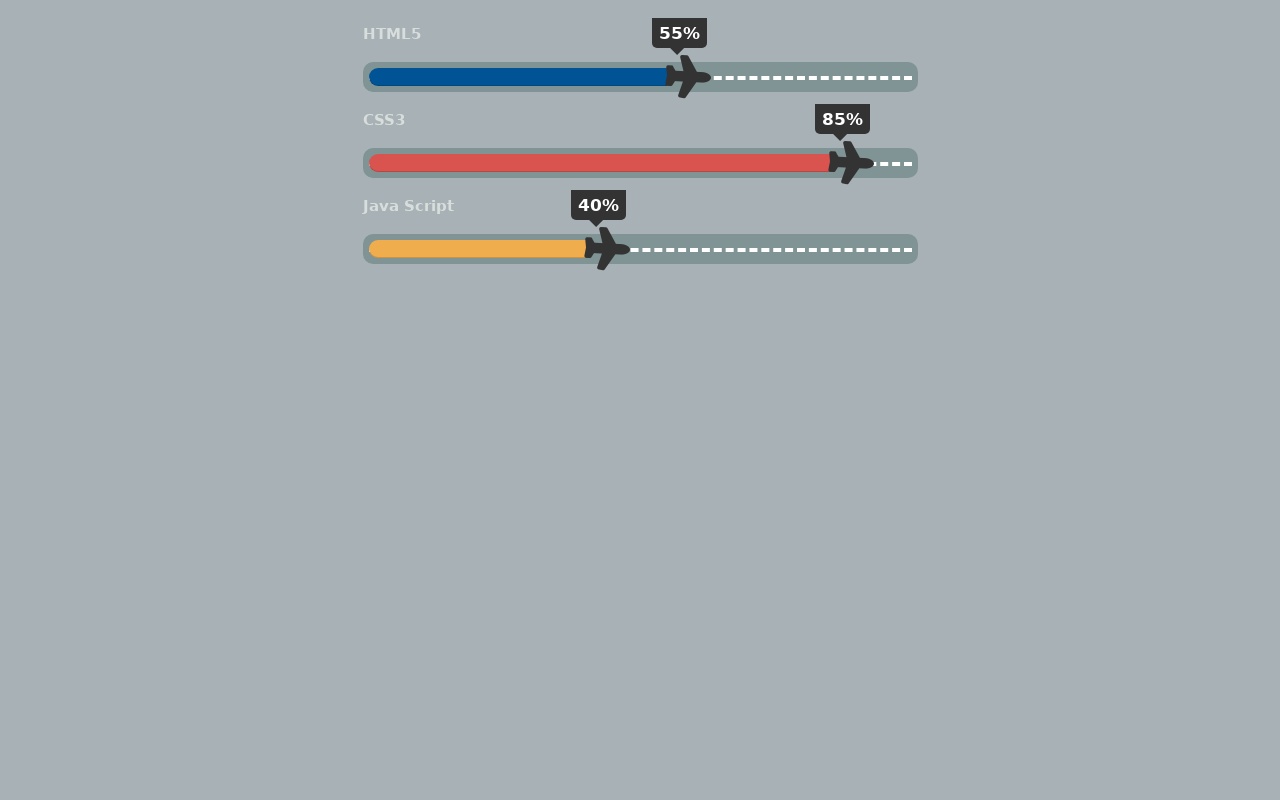 純css3飛機跑道響應(yīng)式進(jìn)度條動畫特效