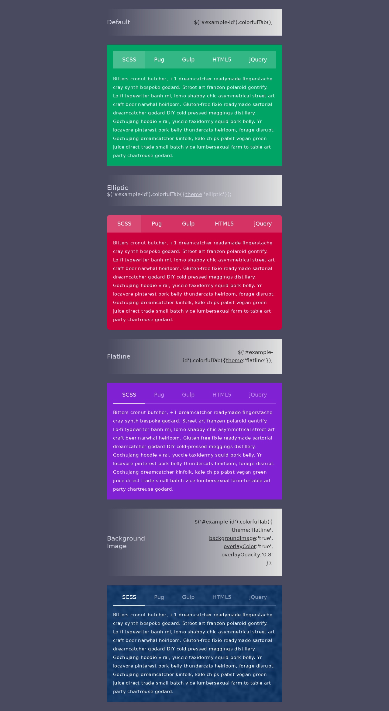 jQuery css3彩色動畫Tabs選項卡切換特效