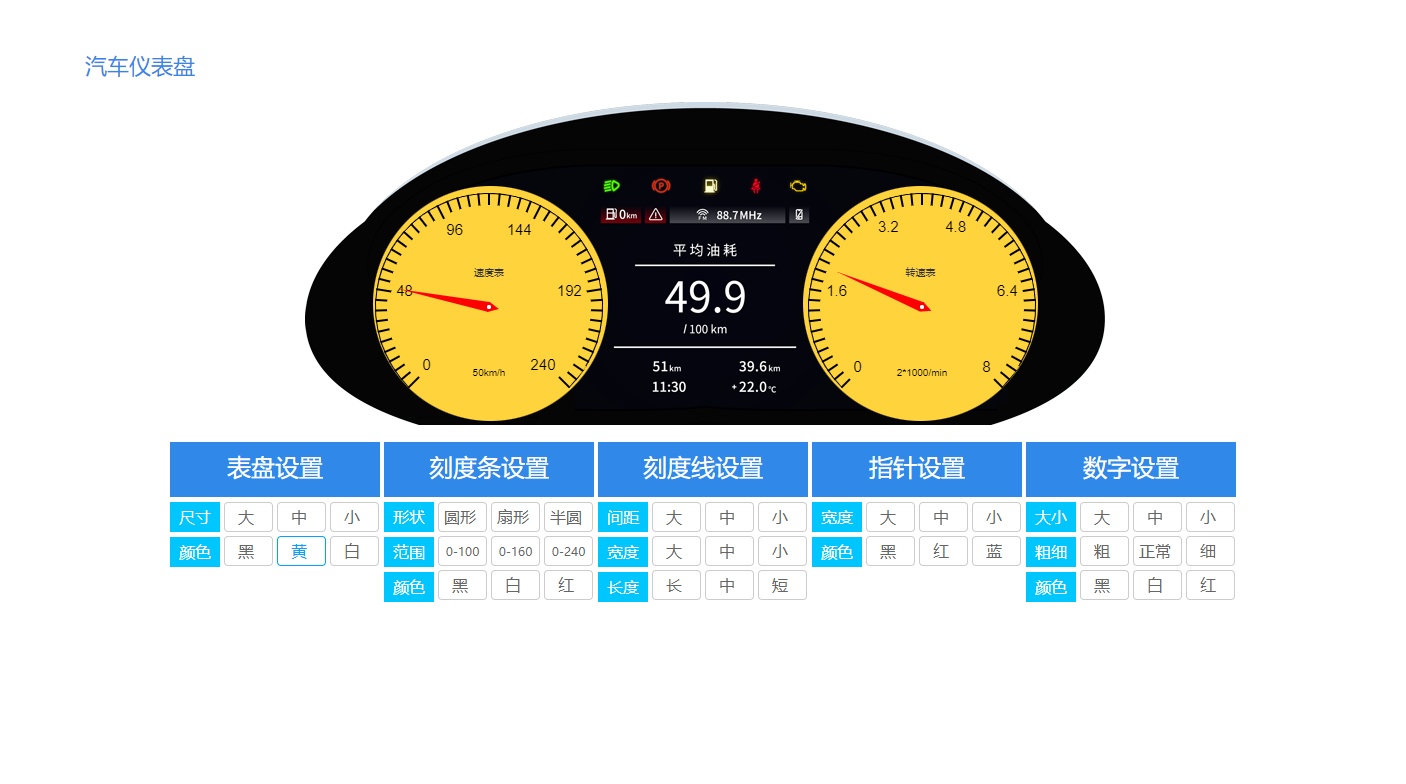 echarts 汽車儀表設(shè)計(jì)