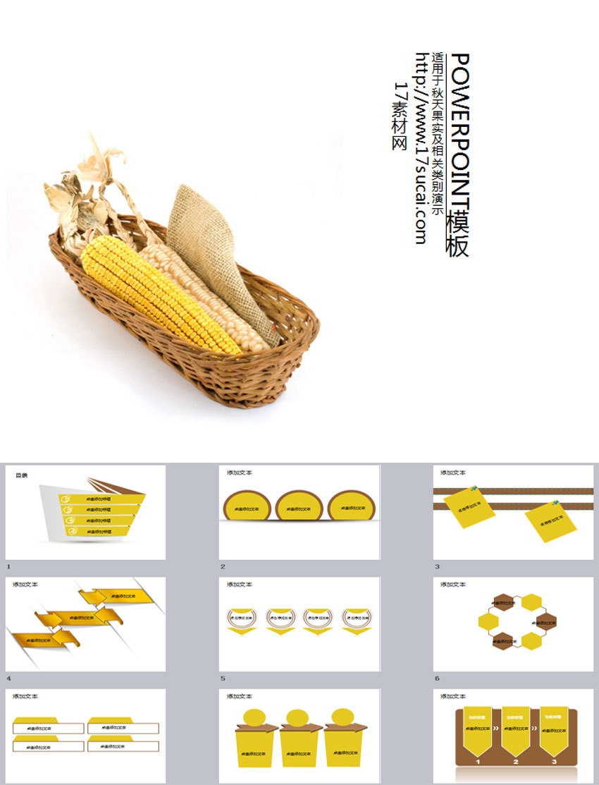 金黃色的秋天健康農(nóng)業(yè)PPT模板下載
