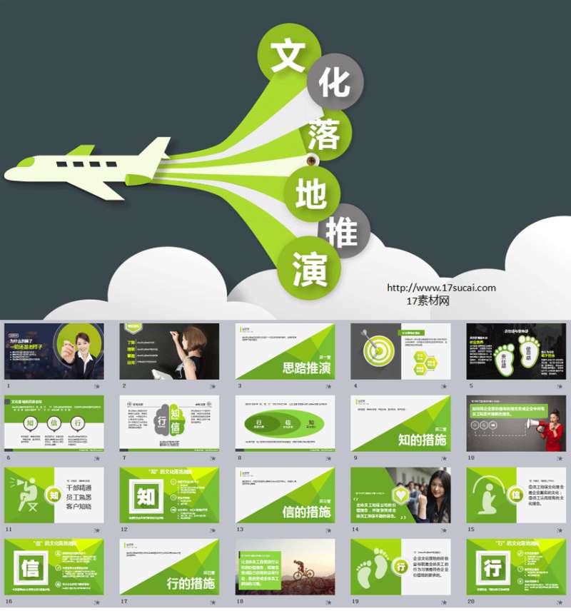 绿色实用的企业文化培训PPT模板下载