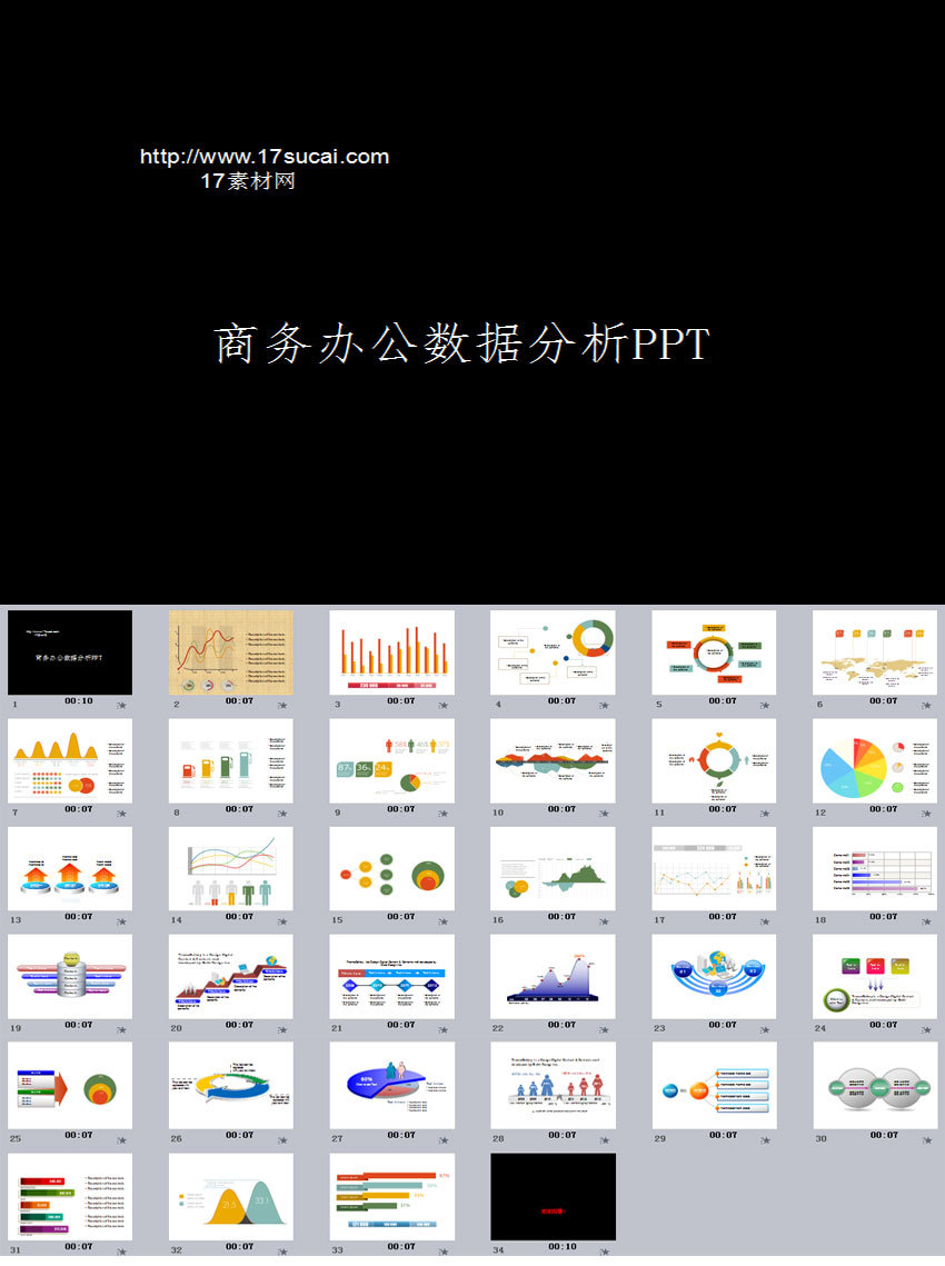 通用商務辦公數(shù)據(jù)分析PPT圖表模板下載