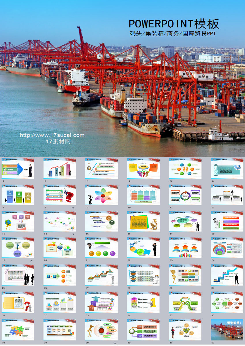 實(shí)用的物流集裝箱商務(wù)貿(mào)易PPT模板下載