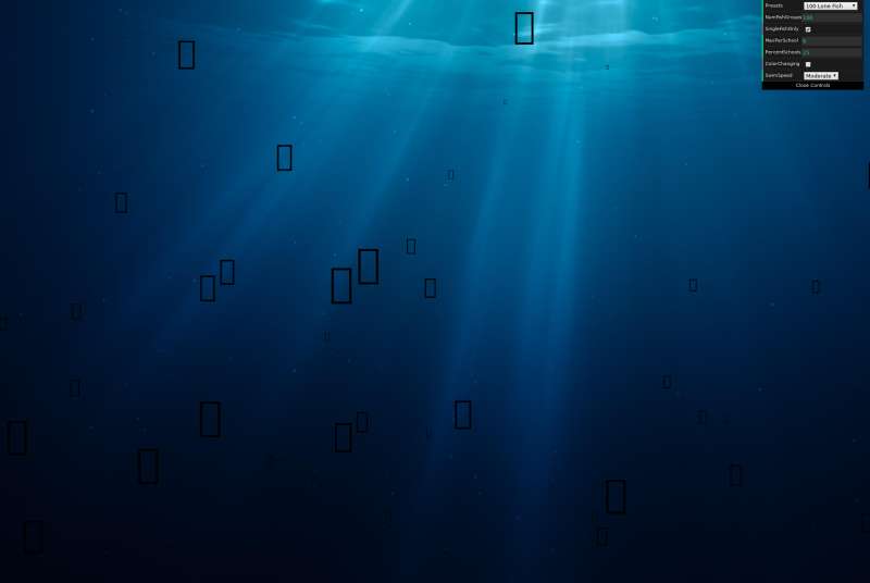 海底的鱼群动画场景H5特效