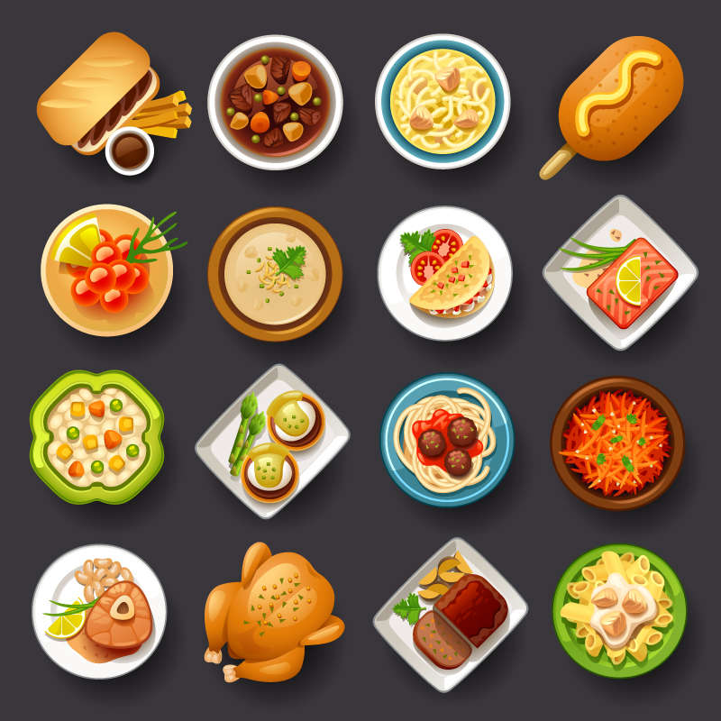 16款精美餐饮美食物图标大全AI素材下载