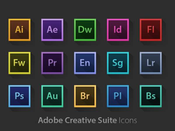 win8风格的Adobe电脑应用软件图标素材下载