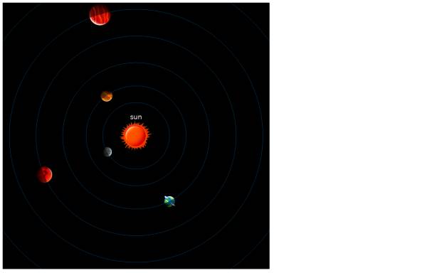 html5 canvas太阳系九大行星运行动态图代码
