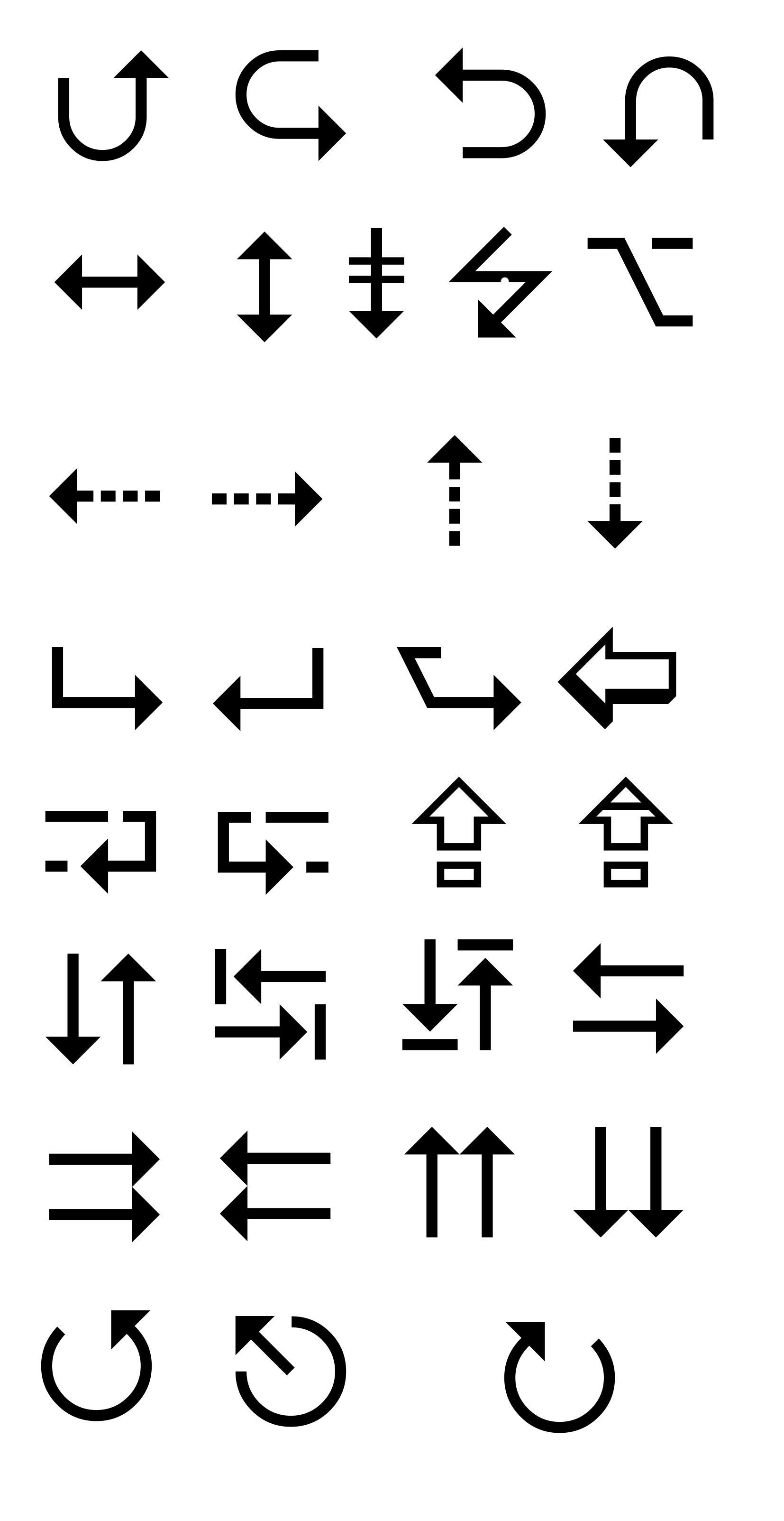 黑色扁平化各式方向箭頭圖標(biāo)集素材