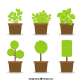 创意绿色植物小盆栽图标大全AI素材