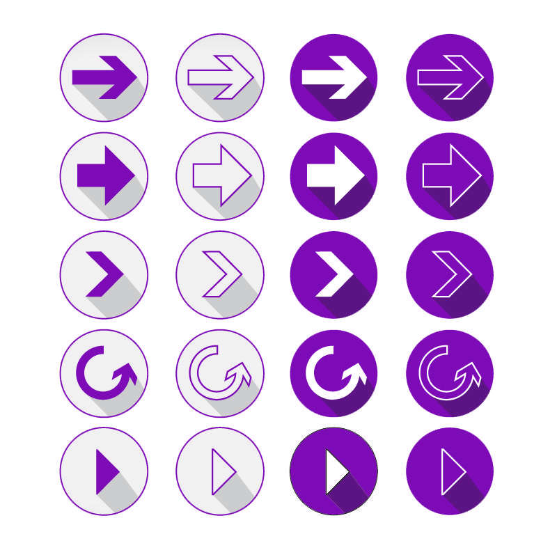 紫色的右边箭头符号图标大全PSD素材下载