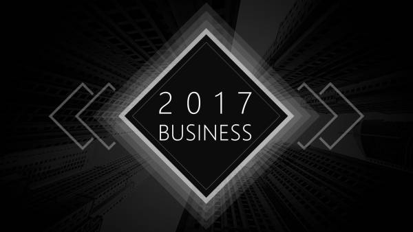 黑色简约2017年商业公司业绩报告PPT模板下载