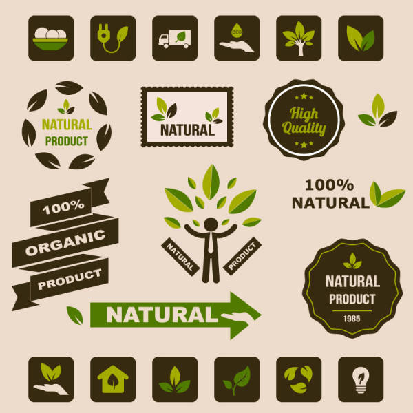 绿色自然的节能环保图标集素材