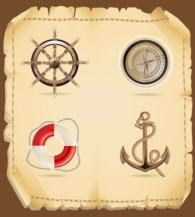 复古的航海元素图标素材