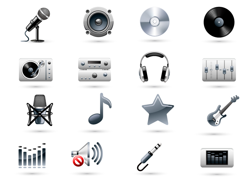 精美音樂設(shè)備圖標素材AI下載