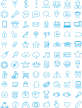 蓝色线性手机网页商务图标集素材