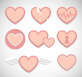 可爱粉色的爱心设计图标素材下载