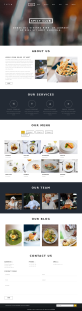 黑色的国外餐厅美食介绍网页模板