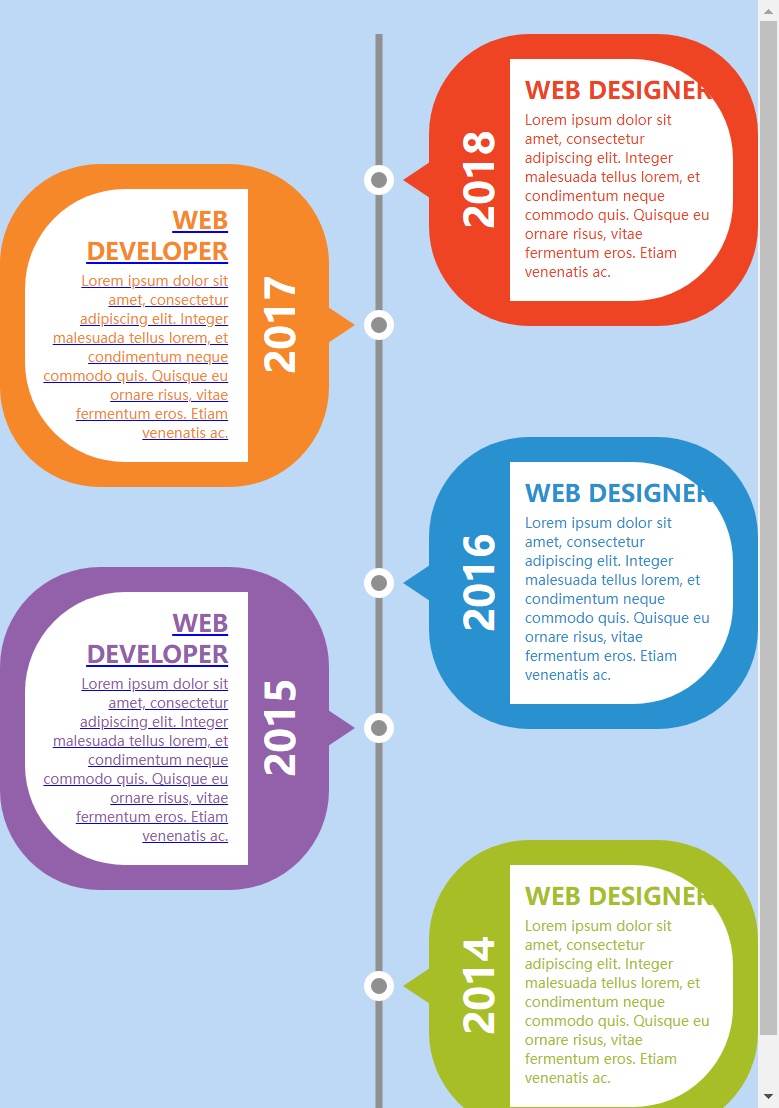 css3彩色的垂直時(shí)間軸樣式代碼