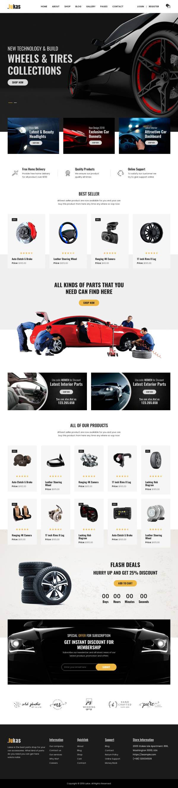 汽车零件销售电商网站HTML模板