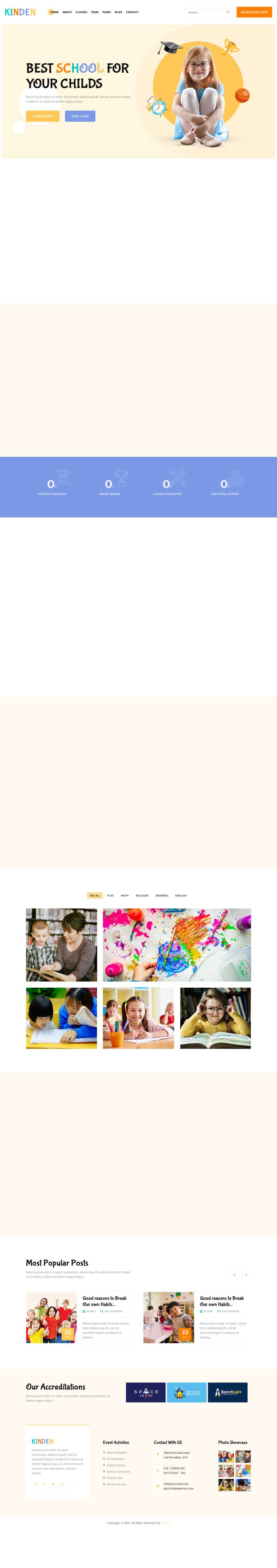 幼儿园教育机构HTML网页模板