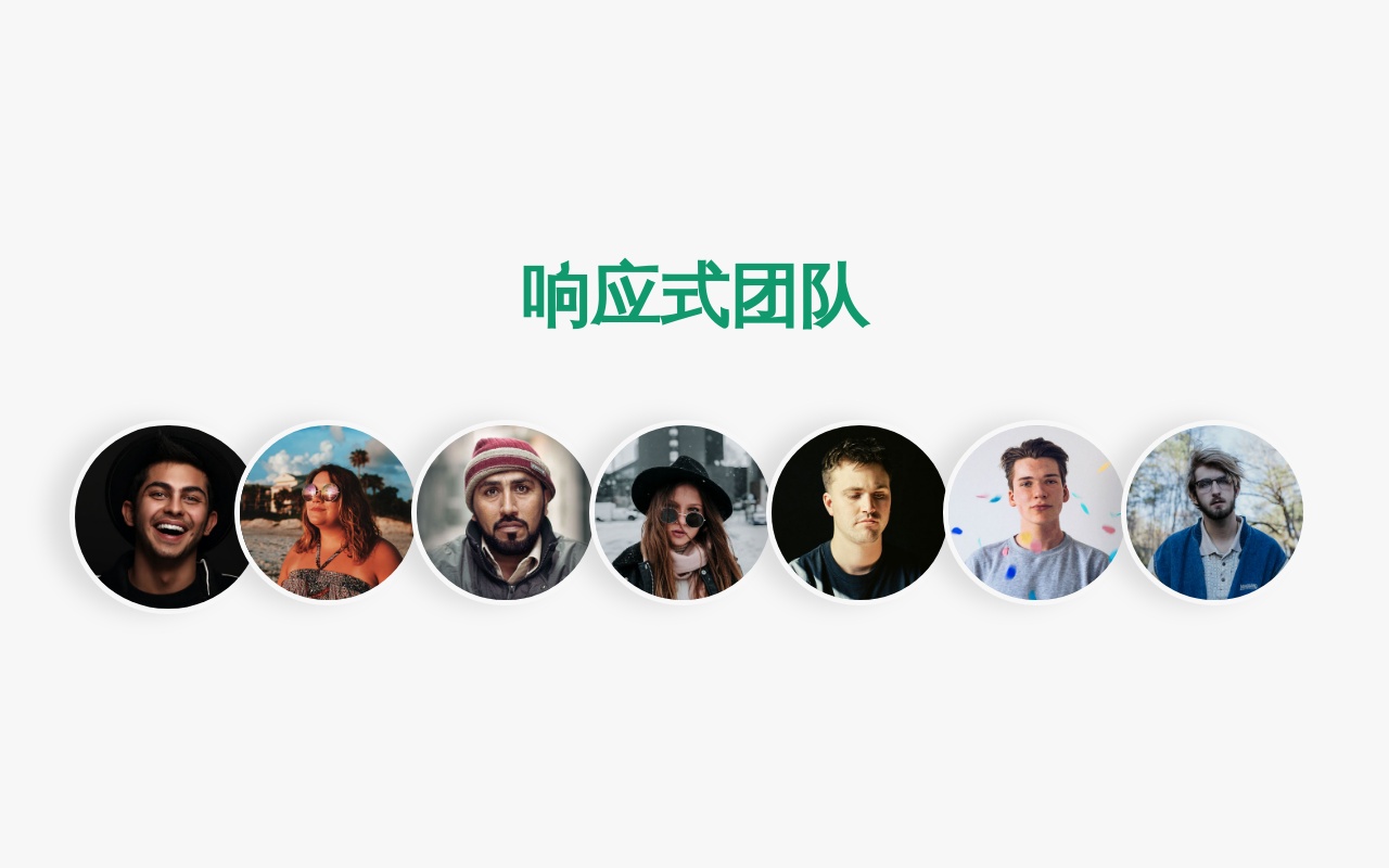 團隊人物圖片懸停特效