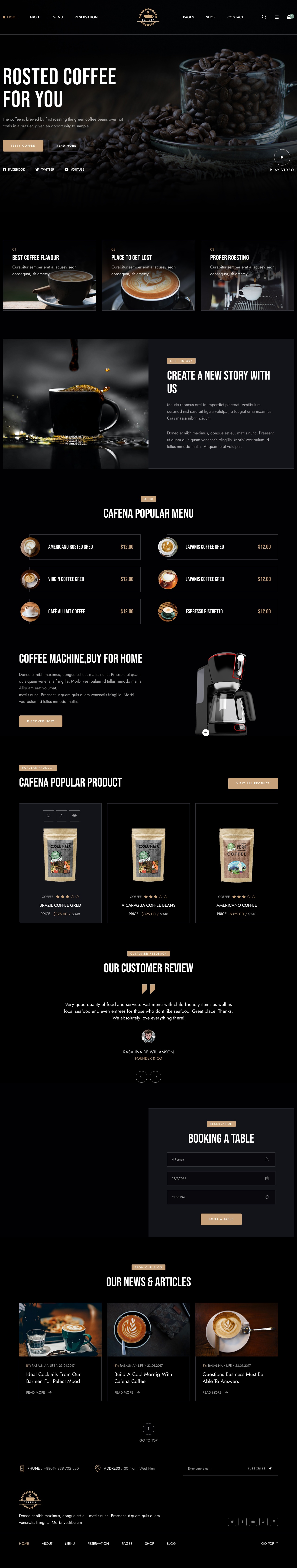 咖啡奶茶店鋪HTML5電商模板