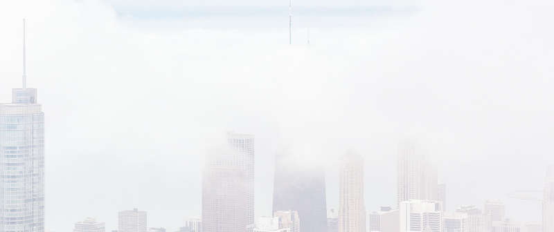 云雾的城市高楼建筑图片素材