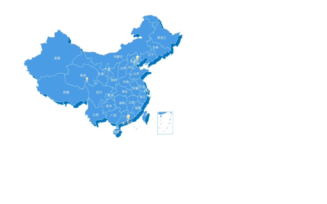 中國地圖和省份地圖位置信息標注實例