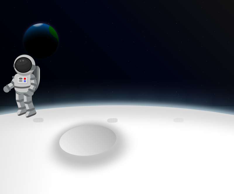 月球上行走的宇航员场景特效