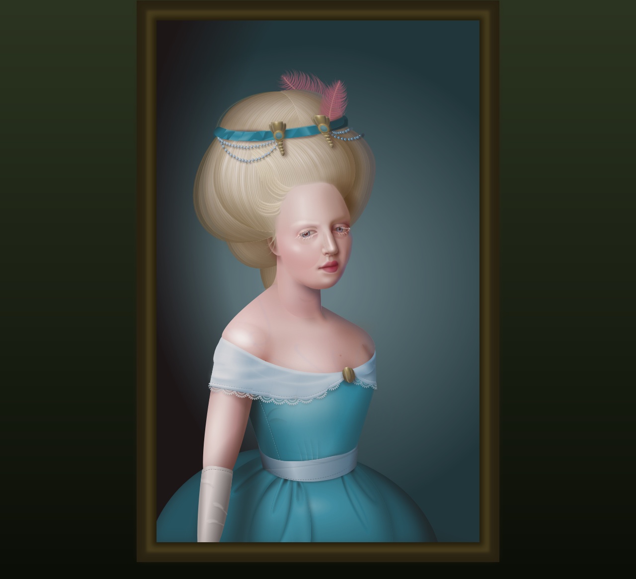css3逼真的美女油畫