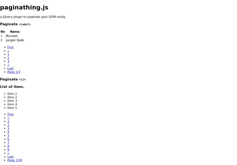 jQuery分页插件设置固定分页列表代码