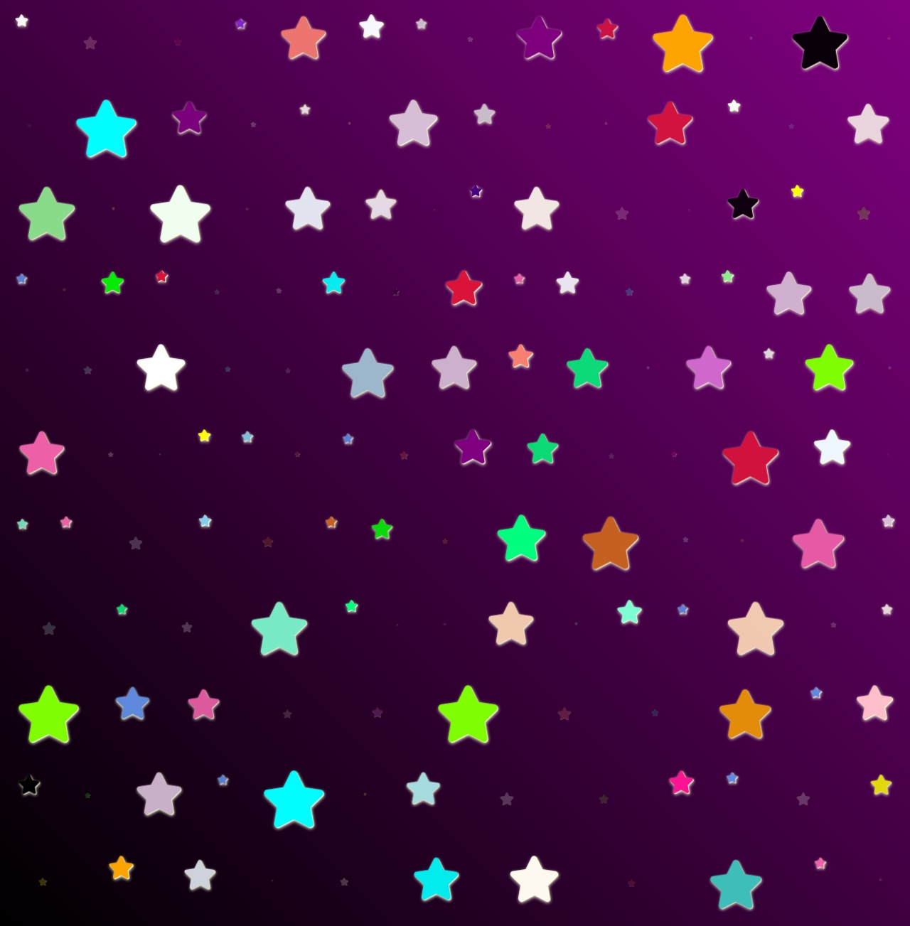 js css3彩色的星星動畫特效