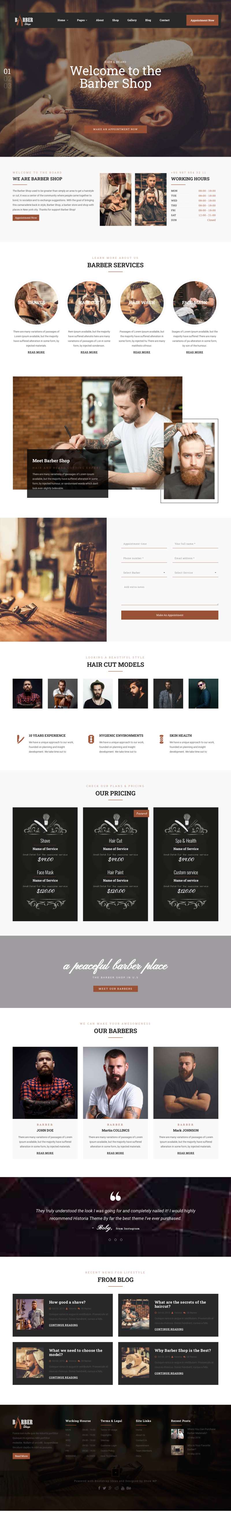 黑色大气的美发沙龙发型设计网站html模板