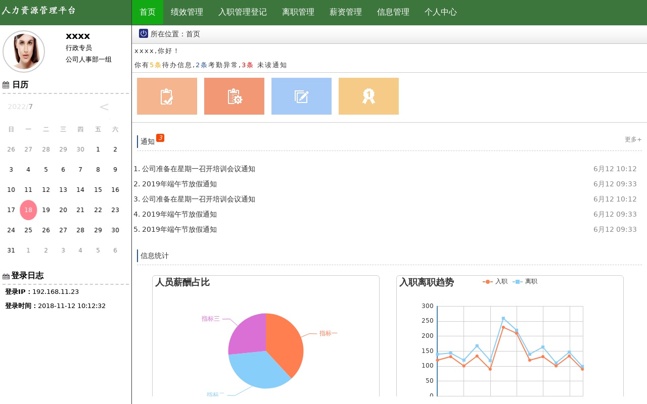 企業(yè)人力資源管理后臺(tái)模板