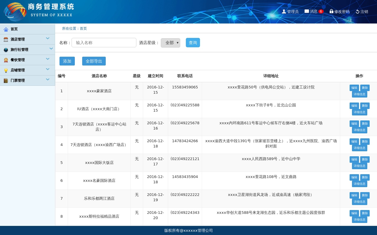 企業(yè)商務(wù)后臺管理頁面模板