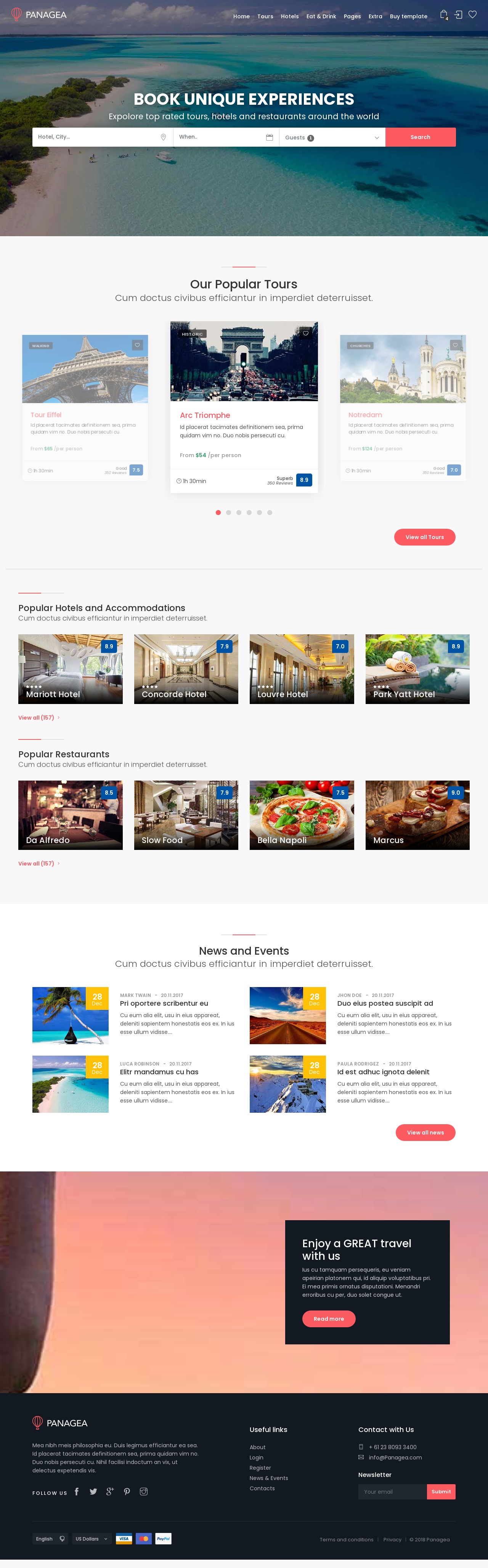 在線旅游酒店預訂網站bootstrap模板