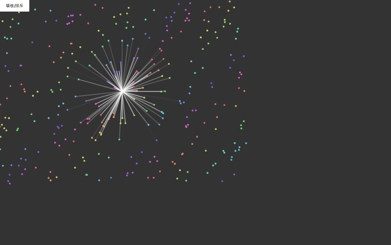 html5 canvas吸收排斥粒子動畫特效