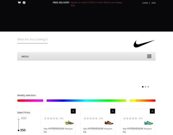 HTML5响应式网站nike足球运动鞋商城模板源码下载