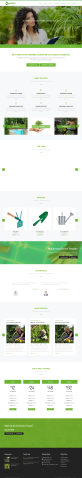 绿色的园林盆栽植物种植网站模板