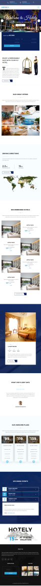 蓝色宽屏的度假酒店预订官网html模板