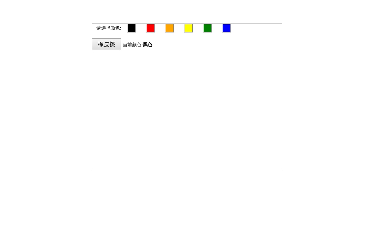 html5 canvas簡(jiǎn)易六彩畫布涂鴉畫板代碼